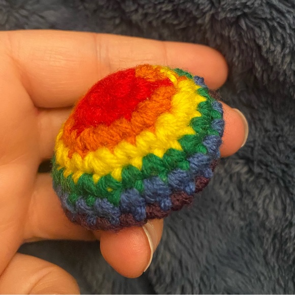 Crochet Pride Popping Mushroom - Picture 4 of 5
